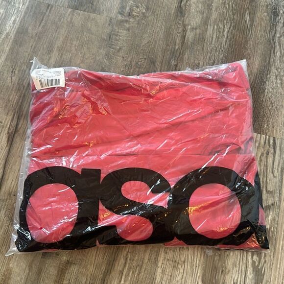 Asos Design Curve Batwing Satin Mini Dress Bias Cut Skirt Tie Back Red SZ 18 - Picture 5 of 6